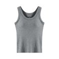 thumbnail image 4 of Women's Tanks & - Seamless Ribbed Camisole with Built-In Bra Support for Daily Layering and Casual Wear Soft Comfort Stretch Tank Top for All Seasons, 4 of 4