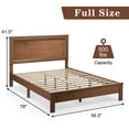 thumbnail image 3 of Gymax Full Size Bed Frame Platform Slat High Headboard Bedroom Rubber Wood Leg Walnut, 3 of 10