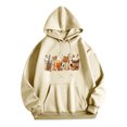 thumbnail image 1 of Rbaofujie Chandails à Capuchon pour Enfants Chandail à Capuchon pour Femmes à Cordon Mode à Manches Longues Chandail à Capuchon Imprimé Haut Coa Beige Chandail à Col Rond pour Femmes, 1 of 5