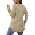 thumbnail image 4 of BLVB Womens Soft Long Sleeve V Neck Shirts Solid Color Casual Ribbed Knitted Pullover Tunic Tops Lightweight Curvy Sweaters, 4 of 7