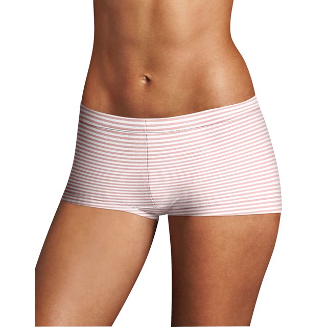 Maidenform Culottes Garçonnes de Rêve pour Femmes - Article à Succès, 9, Rayures Blanches Pêche