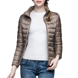 Baberdicy Cardigan Sweaters pour les femmes Légère Veste de Down mince et légère Manteau Casual Manteaux Slim Vestes de Down Femmes & Parkas Khaki