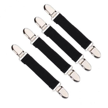 Milaget 3-4pack Stainless Steel Mitten Clip Elastic Glove Clips for Kids Toddler Black 3 Pcs