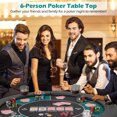 thumbnail image 4 of Costway Table de Poker Pliable de 48 Pouces pour 6 Joueurs avec Sac de Transport, Porte-Gobelets, Rails Rembourrés, 4 of 10
