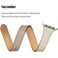 thumbnail image 4 of DAMAIE Band Compatible For Apple Watch 42mm , Genuine Leather Double Tour Designed Slim Replacement Iwatch Strap For Iwatch Series 4 3 2 1 (Pink/Ivorywhite Band+Silver Adapter, 42mm ), 4 of 6