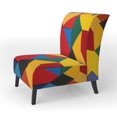 thumbnail image 3 of Designart « Colorful Base Run » Fauteuil d'Appoint Rembourré Abstrait Multicolore - Fauteuil Moderne pour Salon, 3 of 7