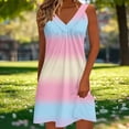thumbnail image 4 of Kyusrd Robe Débardeur d'Été pour Femmes Robe Courte Plissée à Col en V Sans Manches Robe Soleil T-Shirt Robe Trapèze Robe Courte de Plage, 4 of 6