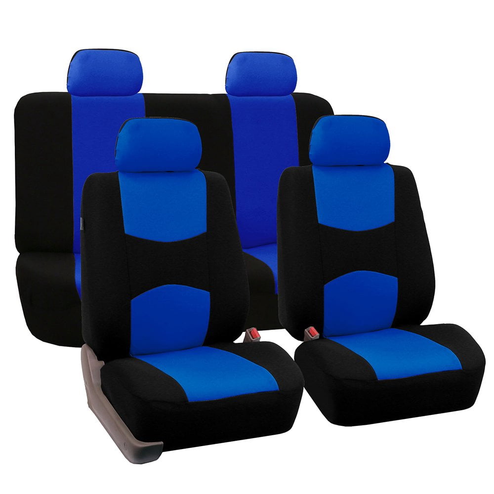 9 Pack Universal Flat Cloth Fabric Car Seat Cover, ,Blue And Black