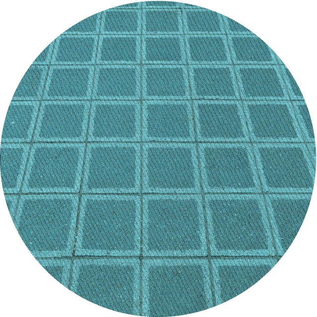 Ahgly Company Machine Washable Indoor Square Transitional Dark Cyan Green Area Rugs, 3' Square