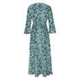 thumbnail image 4 of Robes pour Femmes 2024 Été Surdimensionnée Col en V Imprimé Manches 3/4 Patchwork Décontractée Longue Robe Rabais de 50 % Liquidation!, 4 of 5