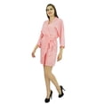 thumbnail image 4 of Bimba Peignoir Court Uni pour Femmes avec Ceinture, Modal Doux en Coton, Enveloppant, Rond, Uni, 4 of 6