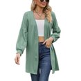 thumbnail image 1 of Avamo Ladies Cardigan Open Front Outwear Solid Color Knit Cardigans Lightweight Tunic Tops Work Dark Green XL, 1 of 3