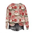 thumbnail image 1 of Atogsazn Chandails de Noël pour Femmes Décontractés à Col Rond à Manches Longues Chandail Blouse Hauts Amples Beige TTTG Mode, 1 of 5