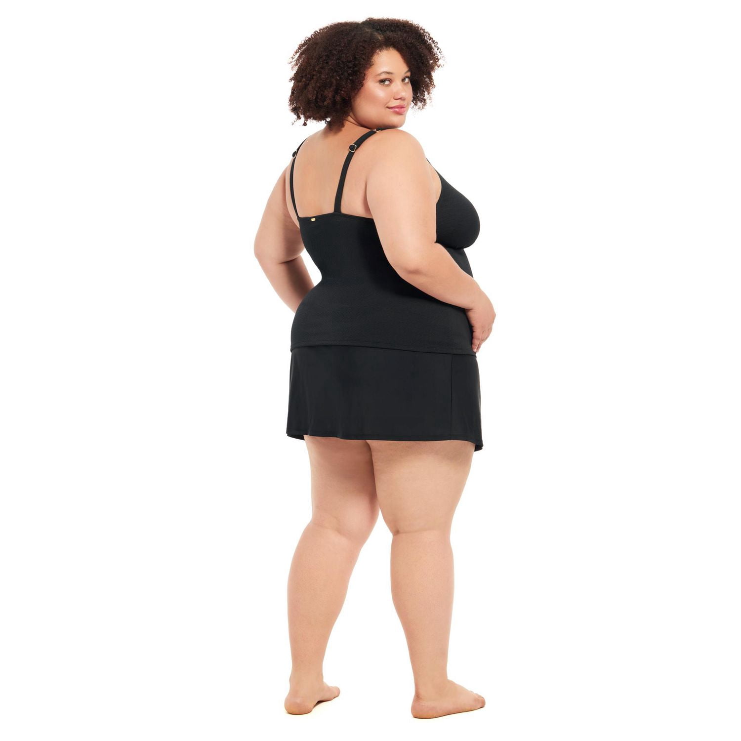 Krista Plus Haut de maillot de bain tankini à encolure en V avec bordure festonnée pour femme