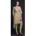 thumbnail image 3 of Bimba Hauts Beige à Imprimé Plumeria et Floral pour Femmes Kurti Asymétrique Robe d'Été pour Filles XSmall, 3 of 6