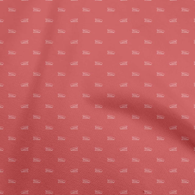 oneOone Viscose Chiffon Red Fabric Retro Stapler Sewing Craft Projects Fabric Prints By Yard 42 Inch Wide