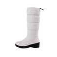 thumbnail image 4 of MAWCLOS Womens Mid Calf Boot Round Toe Snow Boots Warm Comfort Winter Shoes Plush Lining Cold Weather White 8.5, 4 of 9