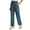 Navy, variant on Amzcrzy Women's Pants Trendy Solid Color Pockets Cargo Pants Casual Baggy Elastic Waist Hiking Pants for Women Comfy Drawstring Trousers M