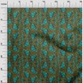 thumbnail image 2 of oneOone Cotton Poplin Fabric Leaves & Floral Block Print Fabric BTY 56 Inch Wide, 2 of 4