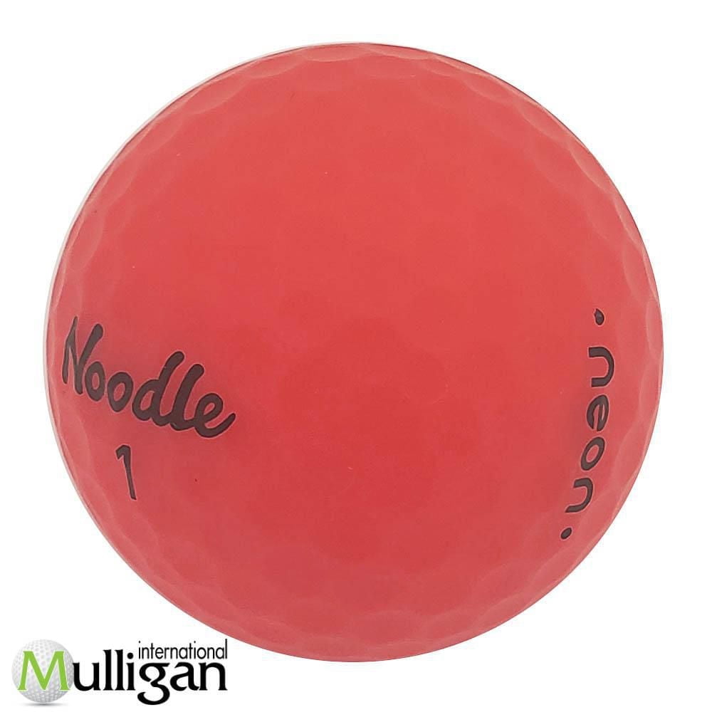 Mulligan - 12 Noodle Neon Matte 4A Recycled Used Golf Balls, Red