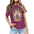 thumbnail image 1 of LUOGENLI T-shirts pour Femme pour Femmes T-Shirt Décontracté Imprimé à Col Rond Uni à Manches Courtes T-Shirt pour Femmes T-shirts Graphiques T-shirts de Pêche Saint-Valentin Violet m, 1 of 4