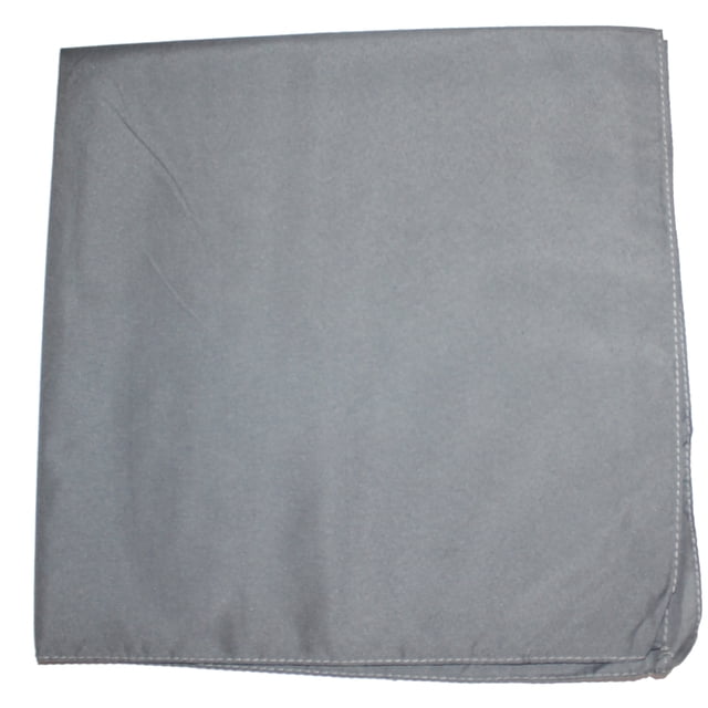84 Pack Plain 100% Cotton Bandanas - Bulk Wholesale (Grey)