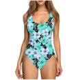 thumbnail image 2 of Weiqiqre Bikini Sets for Women Tummy Control Ruched Bathing Suit Criss Cross V Neck Swimwear, 2 of 6