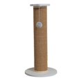 thumbnail image 1 of Cats Scratch Post with Interactive Ball Toy Vertical Scratcher Cat Climbing Pole White Brown 63x30cm, 1 of 9