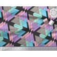 thumbnail image 2 of Soimoi Black Poly Georgette Fabric Triangle Geometric Decor Fabric Printed Yard 42 Inch Wide, 2 of 3
