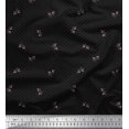 thumbnail image 1 of Soimoi Black polyester Crepe Fabric Leaves & Dots Decor Fabric Printed BTY 42 Inch Wide, 1 of 3