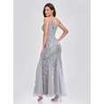 thumbnail image 1 of Robes de Cocktail Sans Manches à Col en V en Tulle à Paillettes, Dos en V, Sirène, de Fête et de Bal, Robes pour Femmes, Occasion Formelle, Robe Brodée, Vestioes, 1 of 8