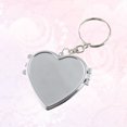 thumbnail image 3 of 2 Pcs Porte-Clés Miroir Rond Compact Miroir de Maquillage Double Face Pendentif Clé Pliable (Argent, Forme de Cœur), 3 of 8