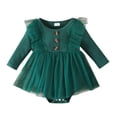 thumbnail image 1 of WEAIXIMIUNGChristmas Robe en Tulle à Manches Longues Unie pour Bébés Filles, Barboteuse Justaucorps Tenues Vêtements 12-18 Mois, 1 of 9