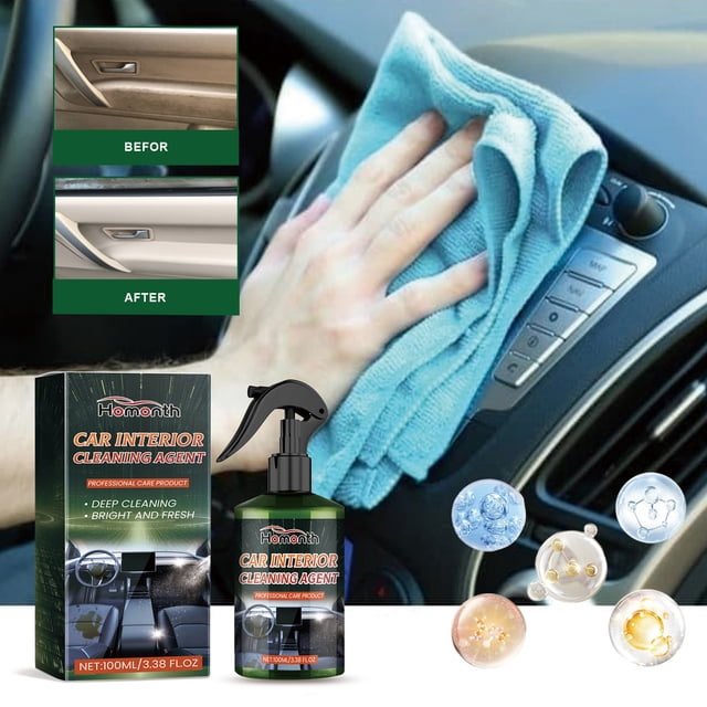 Danhjin Cleaning Supplies Multi Functional Car Interior Cleaner for Decontamination and Odor Removal Safe and Non-destructive Suitable for Automotive Leather Fabrics 100ml
