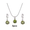 thumbnail image 3 of Becaristey Necklace Earrings Set Wide Applicable Occasions Stylish And Fashionable Lightweight And Comfortable green, 3 of 6