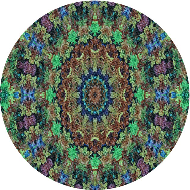 Ahgly Company Tapis d'Intérieur Ronds de Style Transitionnel Lavables à la Machine, Brun Bourgogne, 8 Pieds Rond