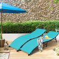 thumbnail image 2 of Costway 2 Pcs Chaise Longue Pliante en Rotin pour Patio avec Coussin Double Face Turquoise, 2 of 10