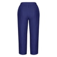 thumbnail image 5 of Timegard Plus Size Pants for Women Elastic Waist Solid Color Comfy Fall Casual Crop Pants with Pockets, 5 of 5