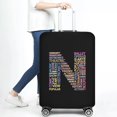 thumbnail image 1 of Stretch Luggage Cover Suitcase Covers Text Letter Printed Travel Accessories Printed Dust Cover 18''-28'' Inch Protective Case 8text N S, 1 of 6
