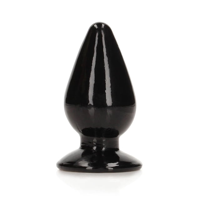 RealRock Crystal Silicone Clear 4.5 in. Anal Plug, Black