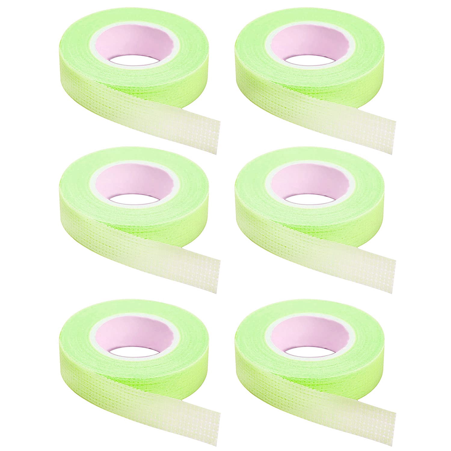 6 Rouleaux de Ruban pour Cils, Ruban Adhésif pour Extensions de Cils, Ruban en Tissu Micropore Respirant pour Fournitures d'Extension de Cils, 9 m/10 yard par Rouleau (Vert)