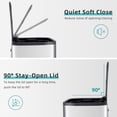 thumbnail image 3 of 5.3 Gallon Trash Can, Stainless Steel Garbage Can, Small Rectangular Trash Can with Soft Close Lid Foot Pedal & Inner Bucket for Kitchen Home Office Bedroom Living Room (20 Liter), 3 of 8
