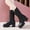 Black01, variant on Bmisegm Shoes Leather Western Non-slip Boots Slip-On Round Low-heeled Cowboy Womens Toe women's boots Black 5.5