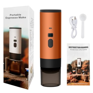 Noehoiugi Machine à Espresso Électrique Portable, Cafetière de Voyage Compatible avec Café Moulu et Capsules
