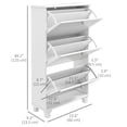 thumbnail image 3 of HOMCOM Armoire à Chaussures Moderne avec 3 Tiroirs Basculants pour 12 Paires de Chaussures, 3 of 10