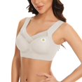 thumbnail image 3 of ManxiVoo Wireless Comfort Bras Full Coverage Minimizer with Adjustable Straps and Side Support for Everyday Wear Smooth T-Shirt Design XXXXXXXL Size Beige, 3 of 6