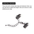 thumbnail image 4 of Unique Bargains 10Set Ribbon Crimp Clamp Ends Lobster Claw Clasps & Chain 13mm Metallic Black for DIY, 4 of 7