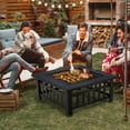 thumbnail image 4 of Gymax Foyer Extérieur Carré 3 en 1 de 32 Pieds' avec Gril BBQ, Housse de Pluie pour le Camping, 4 of 10
