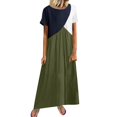 thumbnail image 1 of Ketyyh-chn99 Robe Formelle pour Femmes Robe Élégante pour Femmes Grande Taille Robe Maxi à Manches Longues Robe Longue Confortable Vert,5TG, 1 of 5