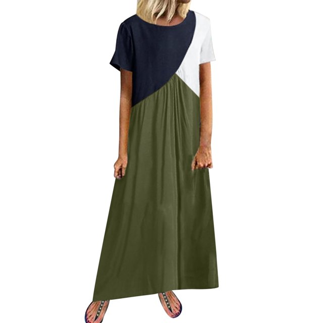 Ketyyh-chn99 Robe Formelle pour Femmes Robe Élégante pour Femmes Grande Taille Robe Maxi à Manches Longues Robe Longue Confortable Vert,5TG